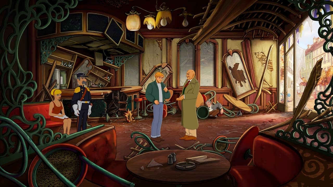 Cafe scene: Broken Sword - Shadow of the Templars Reforged Review